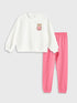LC Waikiki Crew Neck Printed Long Sleeve Girl Pajama Set